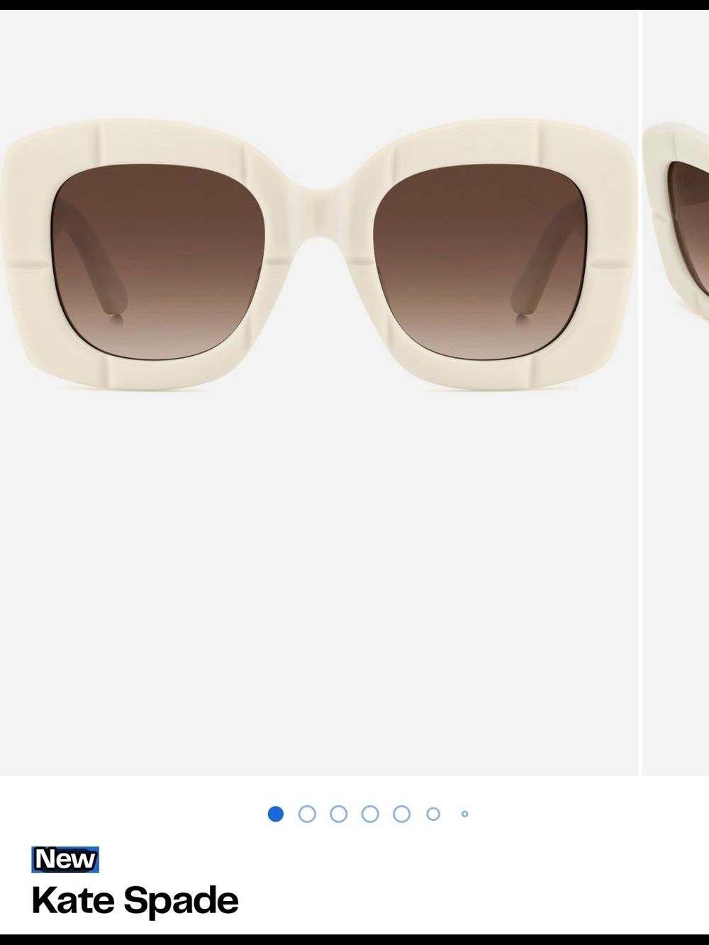 kate spade Cream Frame Brown Gradient Lens Oversized Square Sunglasses